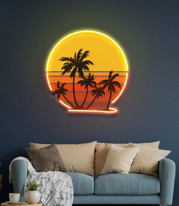 WallArt California Sun - Mekanlar İçin Neon Led
